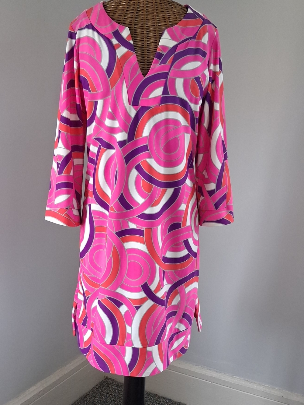 Jude Connally Vibrant Pink Geo-Print Tunic Top